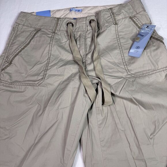 Izod Womens Convertible Pant Khaki Beige Tan Size 12 Petite 100% Cotton NWT Hike - Picture 1 of 14
